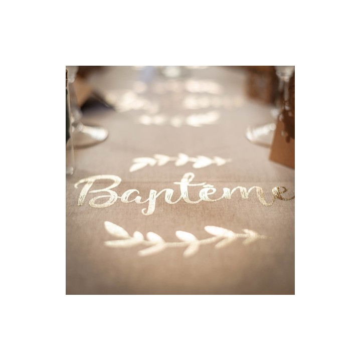 Chemin de table lin Baptême - Article de fête