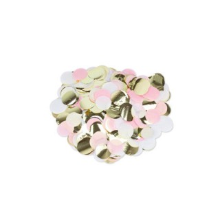 Mini confettis rond rose/blanc/or - Article de fête