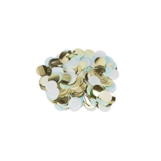 Mini confettis rond bleu/blanc/or - Article de fête