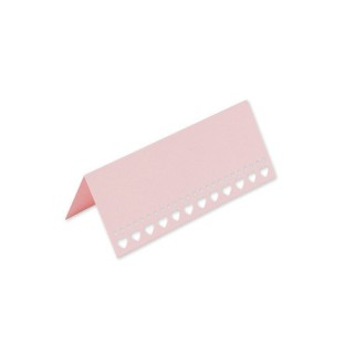 Marque-place rose découpe coeur - Article de fête