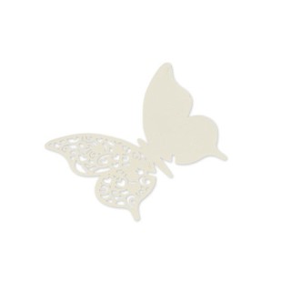10 Marque verre papillon ivoire - Article de fête