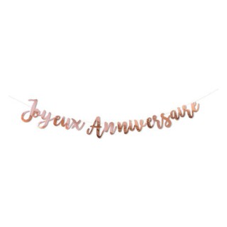 Guirlande Joyeux anniversaire rose gold - Anniversaire