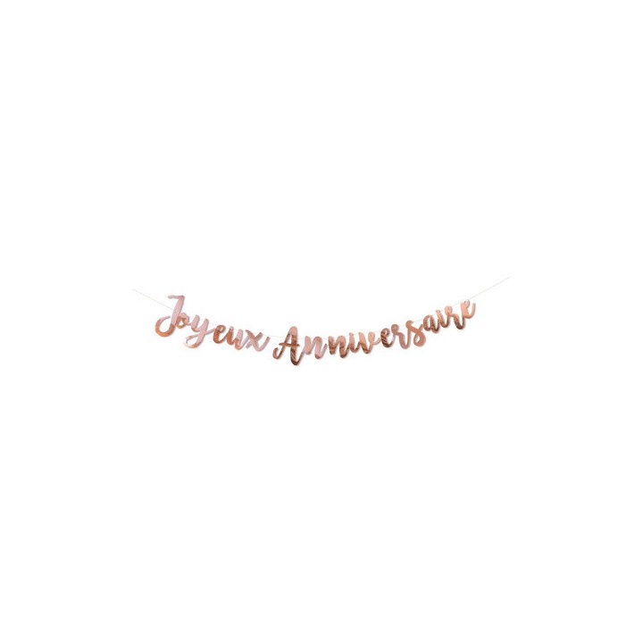 Guirlande Joyeux anniversaire rose gold - Anniversaire