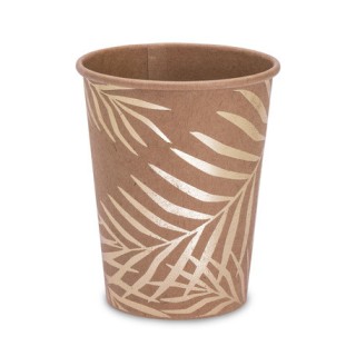 8 Gobelets carton kraft palmier or - Articles de fête