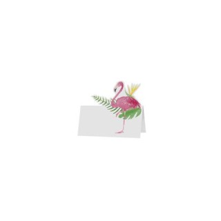 Marque place flamant rose x10 - Tropical party