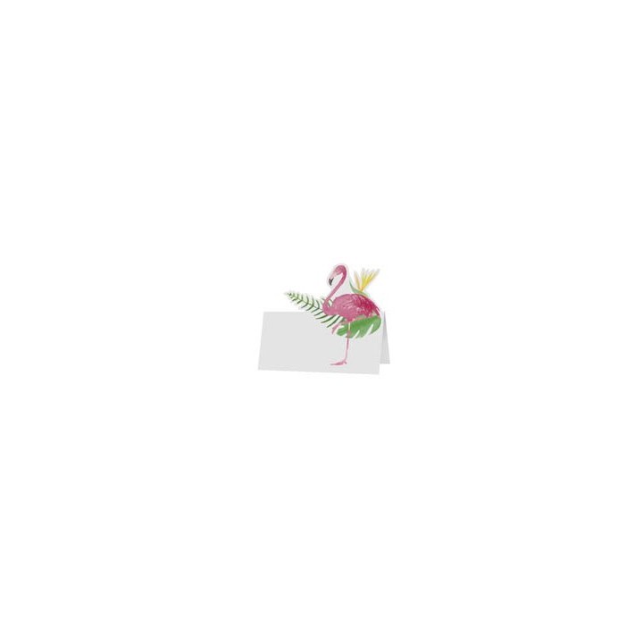 Marque place flamant rose x10 - Tropical party