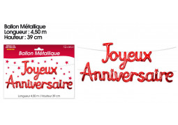 Ballon métallique joyeux anniversaire rouge