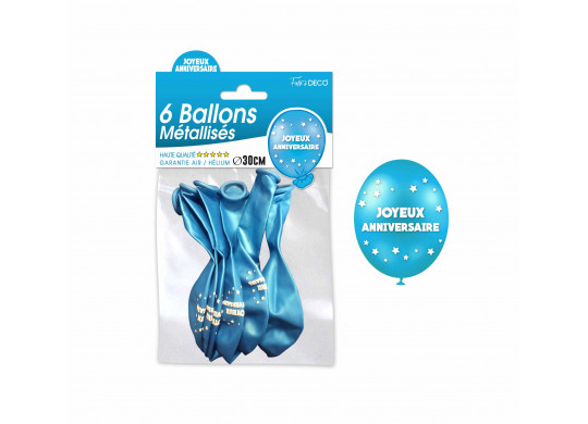 Ballons joyeux anniversaire turquoise