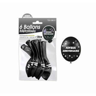 Ballons joyeux anniversaire noir