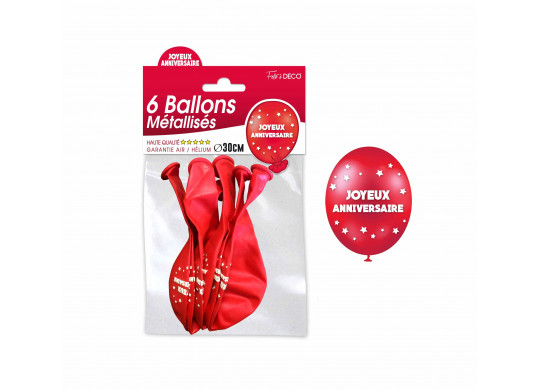 Ballons joyeux anniversaire rouge