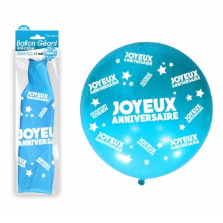 Ballon géant Joyeux anniversaire turquoise