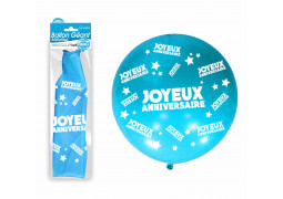 Ballon géant Joyeux anniversaire turquoise