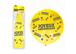 Ballon géant Joyeux anniversaire jaune