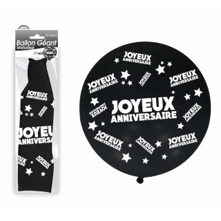 Ballon géant Joyeux anniversaire noir