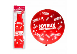 Ballon géant Joyeux anniversaire rouge