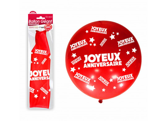 Ballon géant Joyeux anniversaire rouge