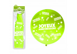 Ballon géant Joyeux anniversaire vert