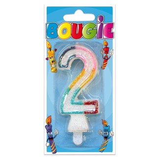 Bougie chiffre 2