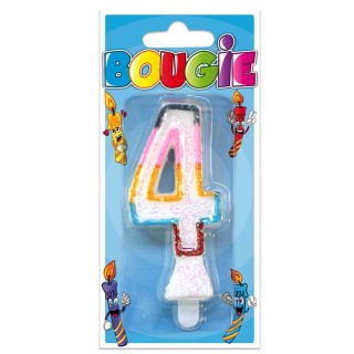 Bougie anniversaire chiffre "4" - Article de fête