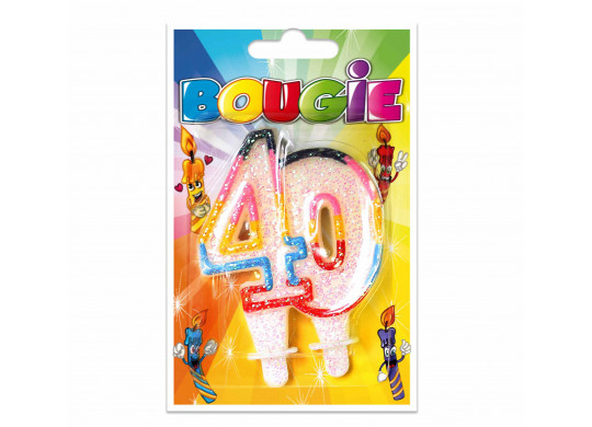 Bougie anniversaire 40 ans or