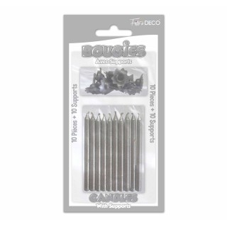 Bougie pailleté argent