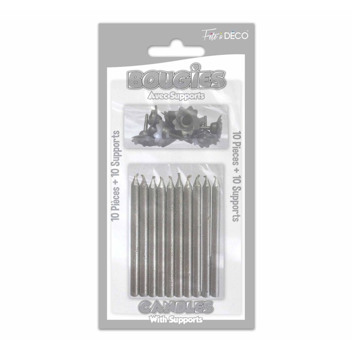 Bougie pailleté argent