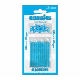 Bougie pailletée turquoise