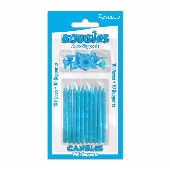 Bougie pailletée turquoise