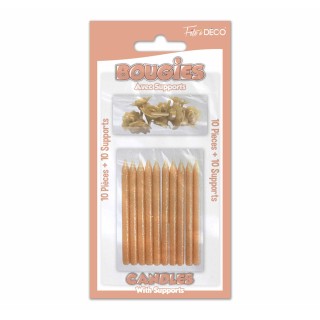 Bougie cuivre pailletées