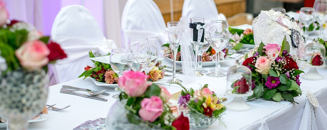 Décoration de table de mariage.